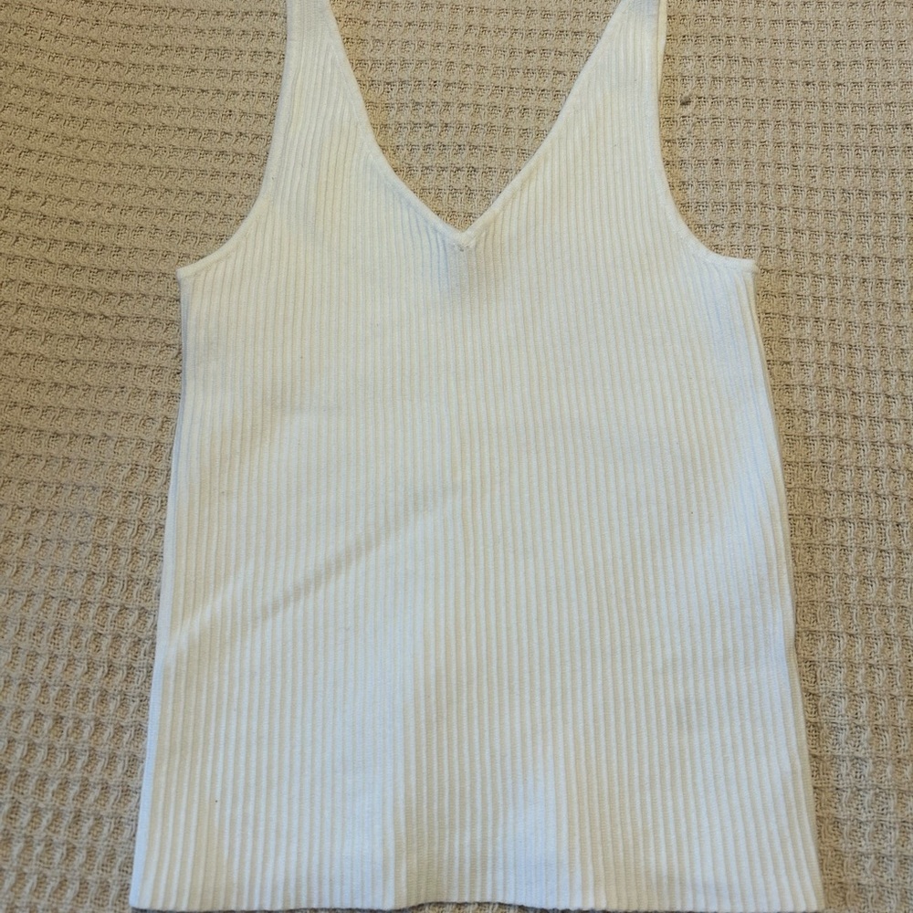 Another Love Cream Ribbed Tank Top